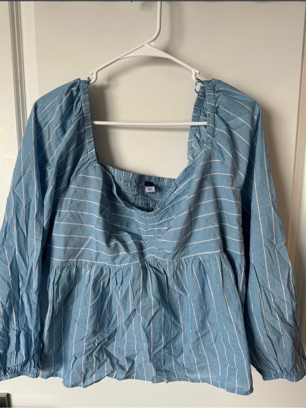 Old Navy Light Blue Striped Women's Blouse